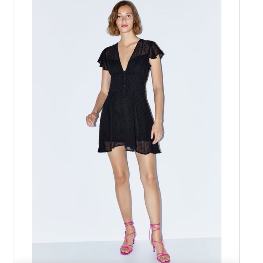 ZARA Swiss Dot Mini Dress Romper